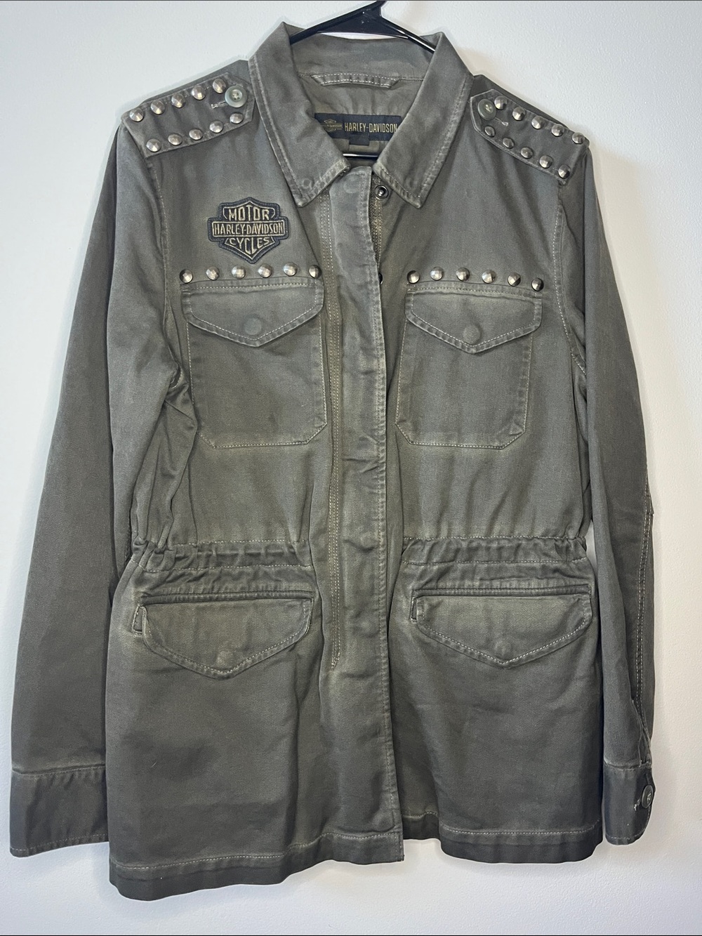 Harley-Davidson Women's Studded Accent Utility Field Jacket army green military